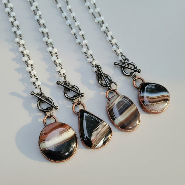 Banded Onyx Talisman Necklace For Inner Strength | By Blackbird & Sage