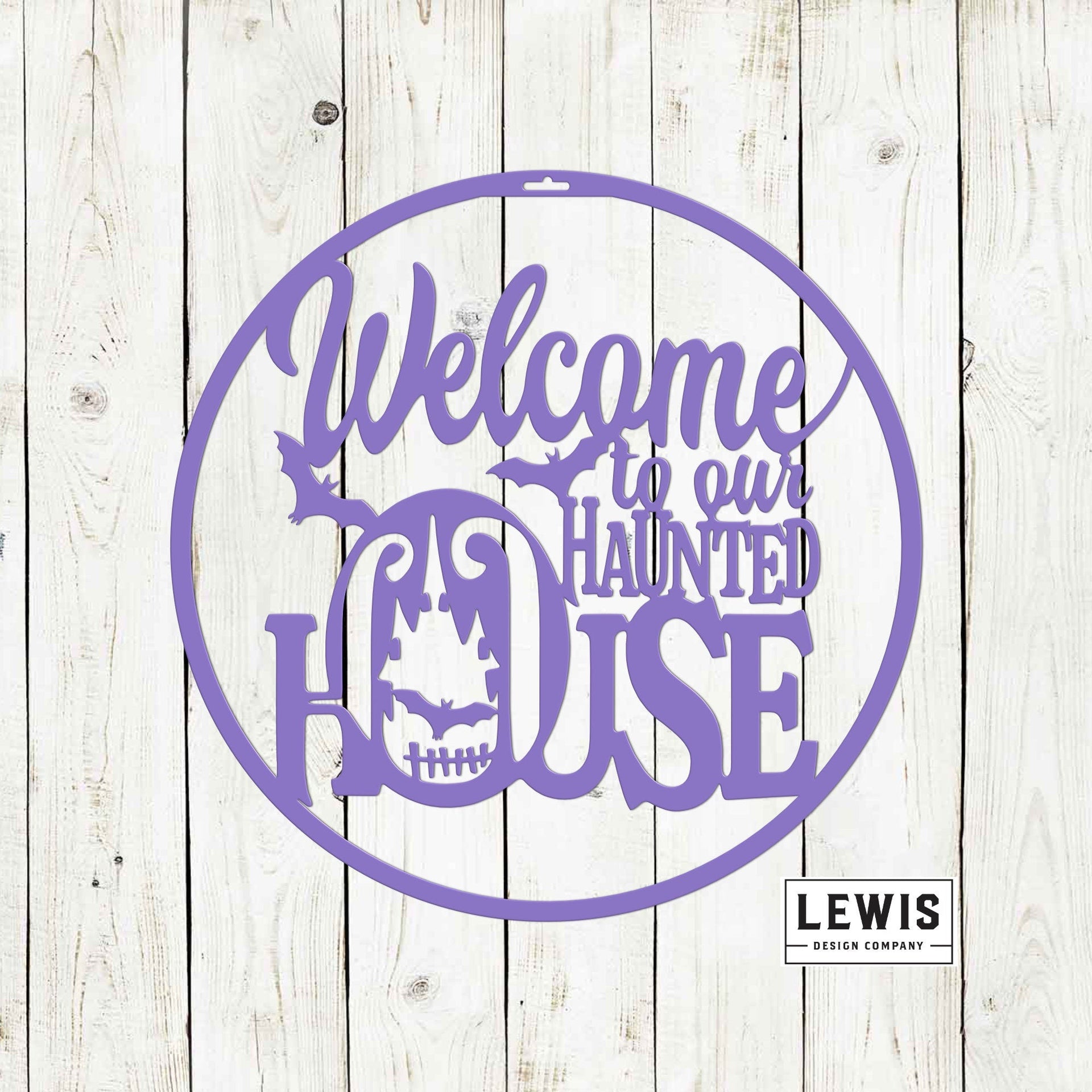 Welcome to Our Haunted House Metal Door Hanger | Halloween Decor