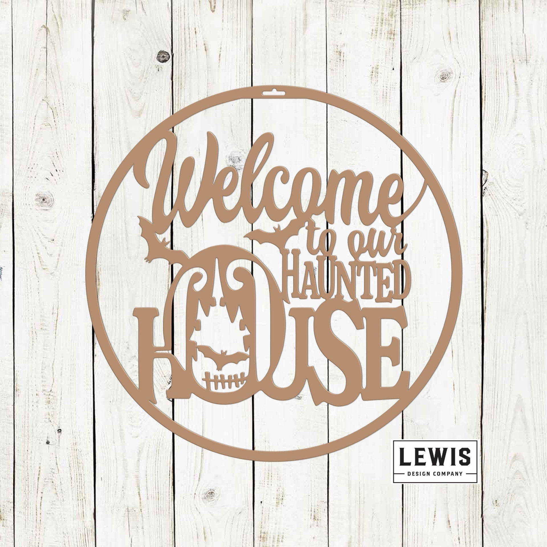 Welcome to Our Haunted House Metal Door Hanger | Halloween Decor