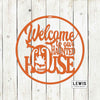 Welcome to Our Haunted House Metal Door Hanger | Halloween Decor
