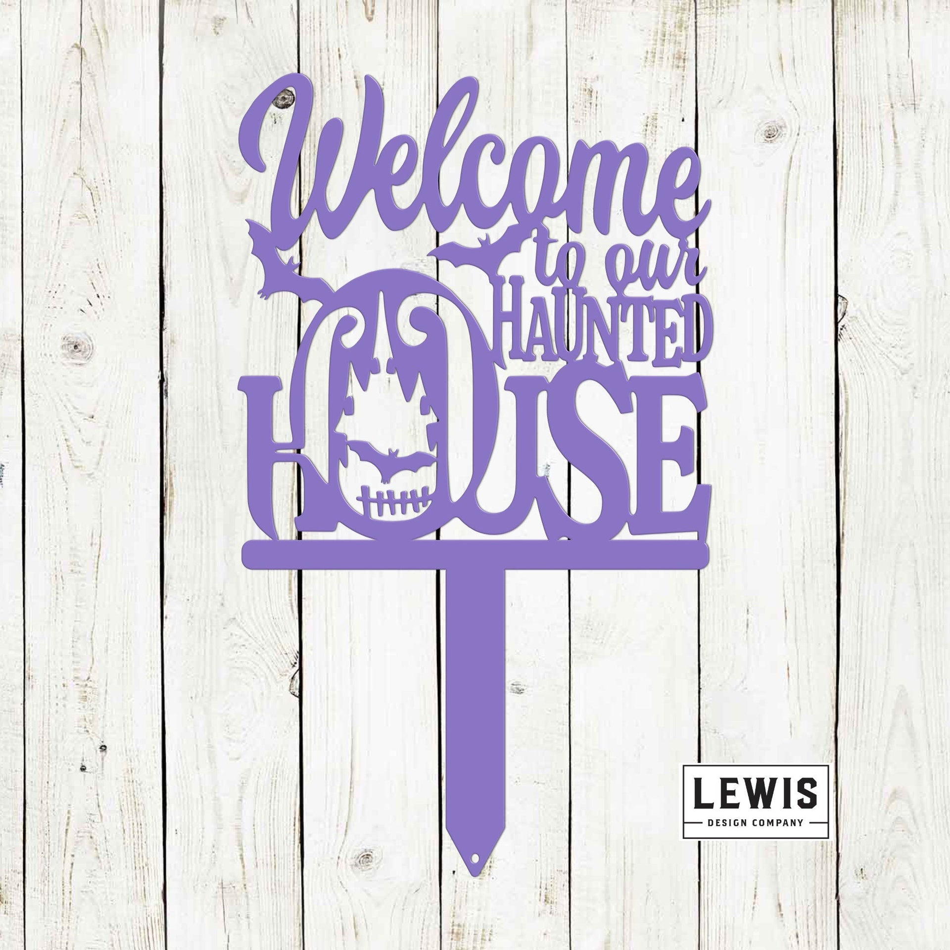 Welcome to Our Haunted House Stakes | Halloween Metal Yard Decor