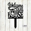 Welcome to Our Haunted House Stakes | Halloween Metal Yard Decor