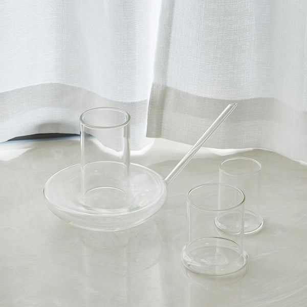 Genie Lamp Stackable Water Carafe & Glasses Set - The Wine Savant 1000 ML Glass Pitcher with 2 7oz Glasses 7