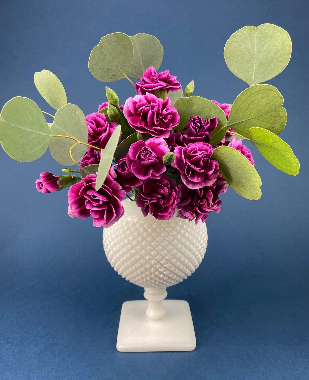 Vintage Atterbury Milk Glass Vase, Sailor Lace Rim, Ribbed Planter