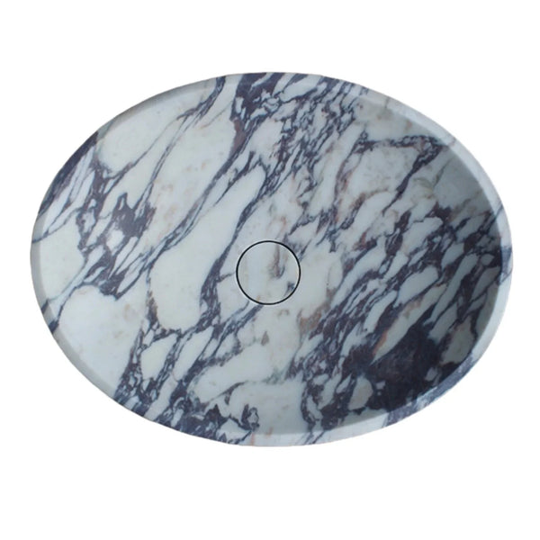 Calacatta Viola Marble Oval Shape Above Vanity Bathroom Sink (W)14
