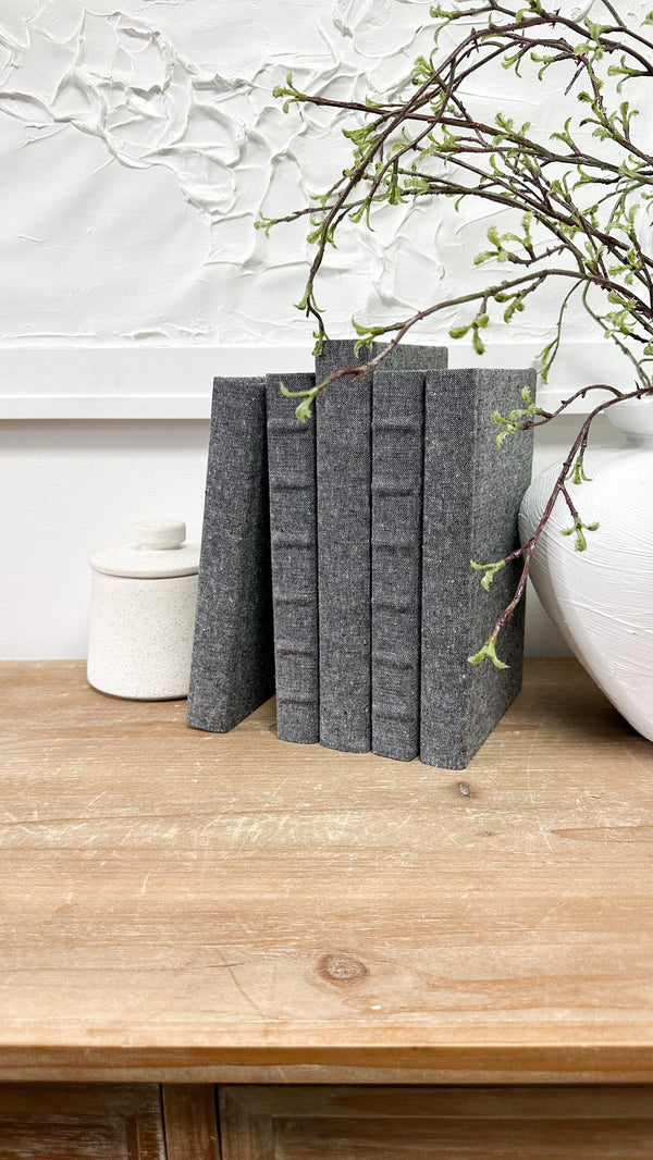 Linen Covered Decorative Books for Shelf Decor