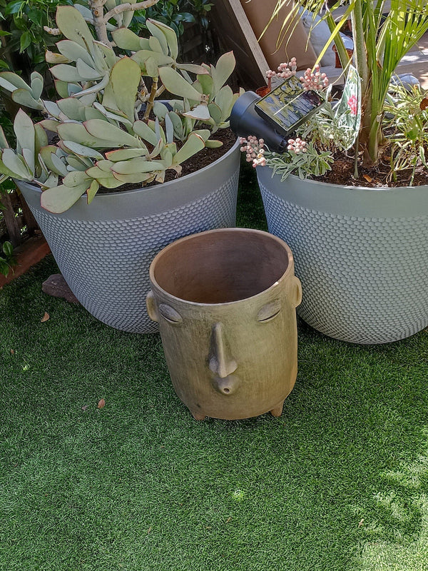 Whistler Planter, Big Clay Flower Pot, Handmade Mexican Pottery of Atzompa, Mexico, Home Decor, Indoor Outdoor Decor, Substantial Plant Pot