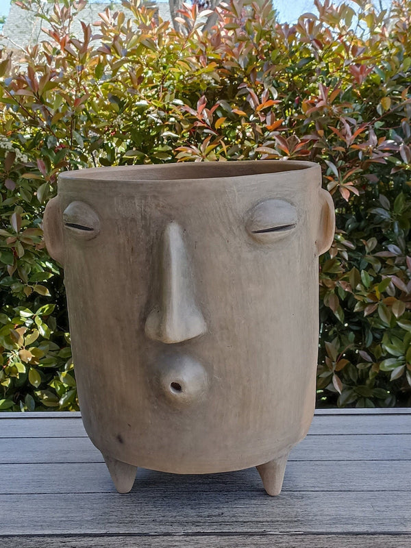 Whistler Planter, Big Clay Flower Pot, Handmade Mexican Pottery of Atzompa, Mexico, Home Decor, Indoor Outdoor Decor, Substantial Plant Pot