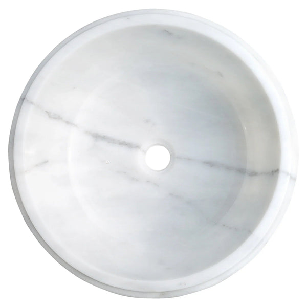 Carrara White Marble Natural Stone Waterfall Drop-in Sink Polished (D)17
