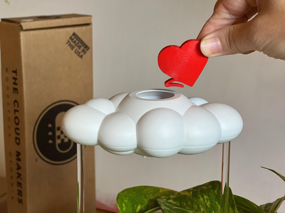 Original Dripping Rain Cloud with Red Heart and Rainbow Charms