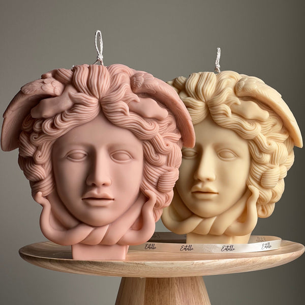 Medusa Soy Wax Candle: Large Sculptural Woman Head Statue