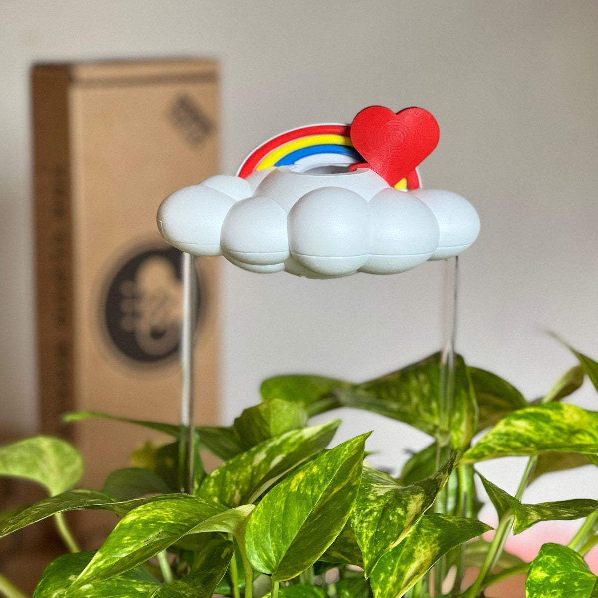 Original Dripping Rain Cloud with Red Heart and Rainbow Charms