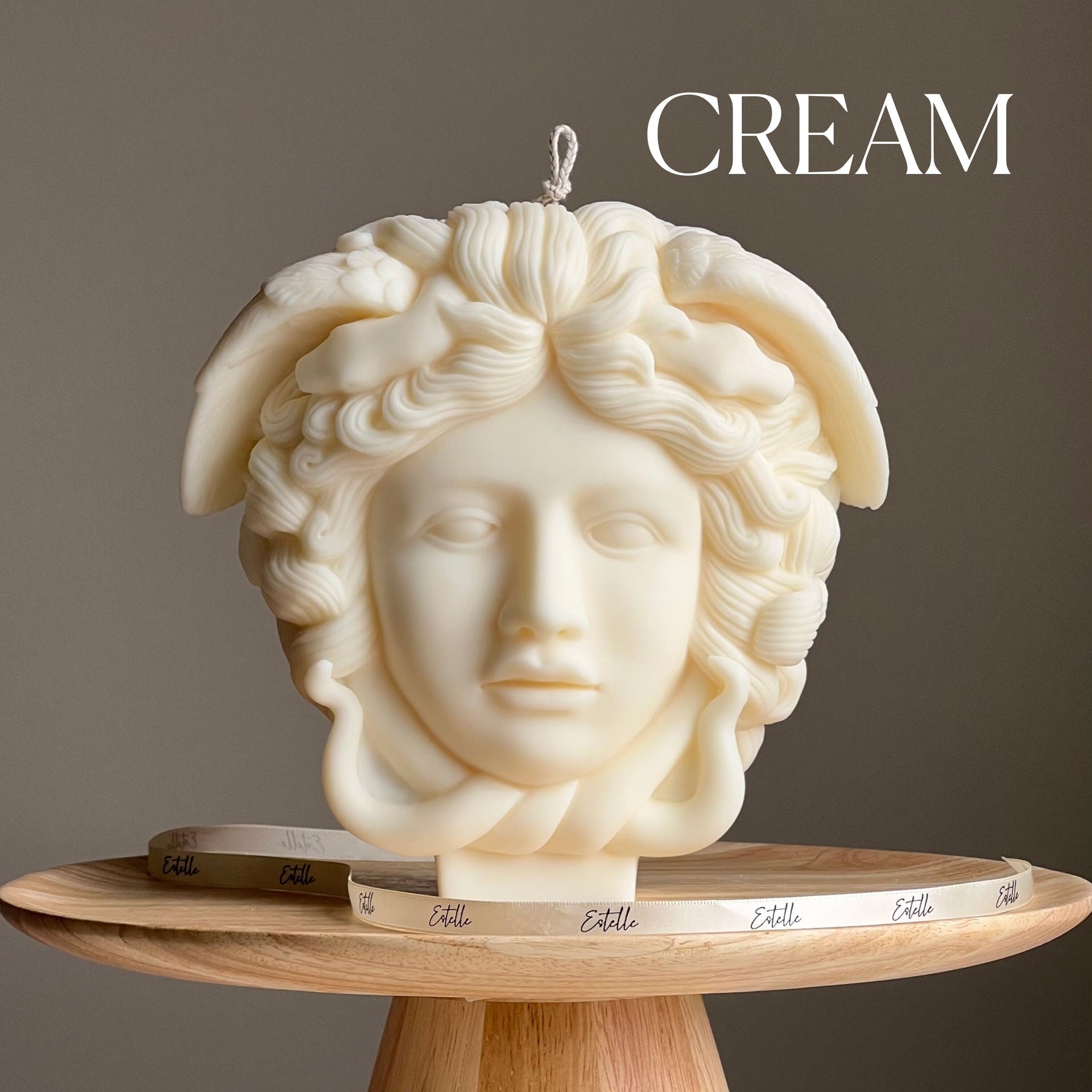 Medusa Soy Wax Candle: Large Sculptural Woman Head Statue
