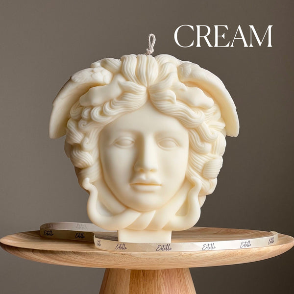 Medusa Soy Wax Candle: Large Sculptural Woman Head Statue