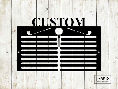 Golf Scorecard Display with Clubs | Personalized Metal Golf Decor