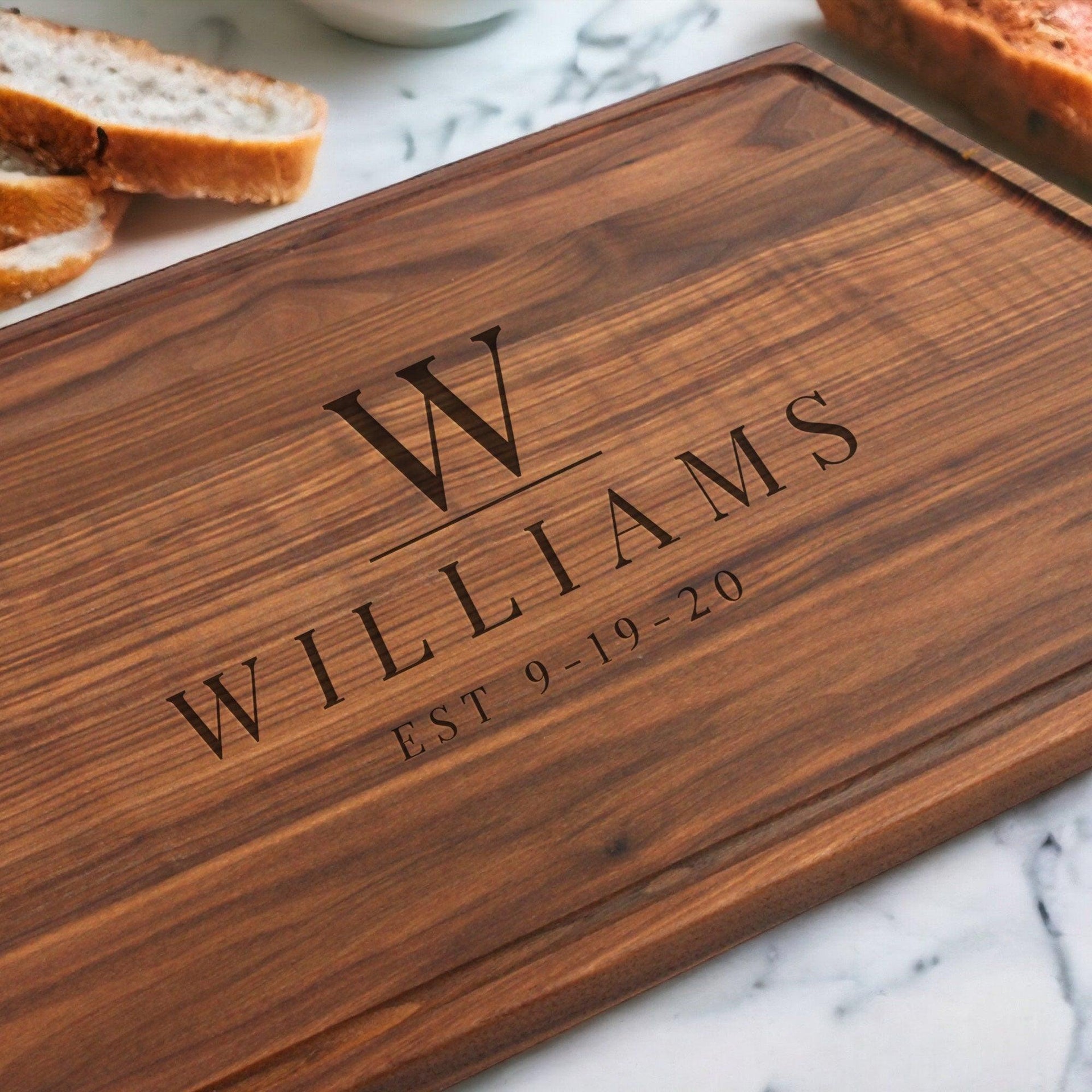 XL Personalized Walnut Serving Tray, 24