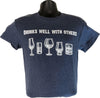 Drinks well with others whiskey/bourbon T shirt- Unisex- Heather Navy