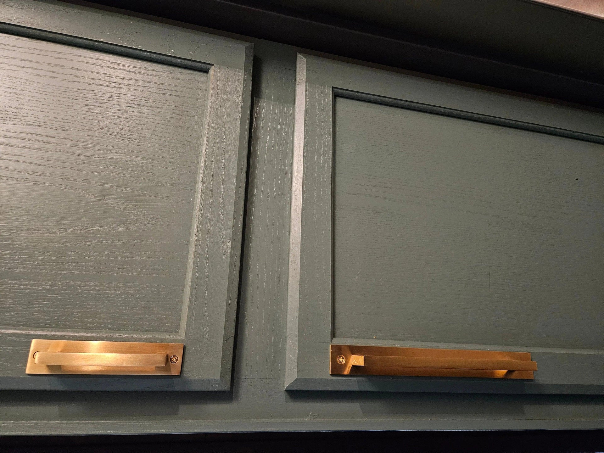 Unlacquered Brass Brushed Rectangle Drawer Pulls with Backplate