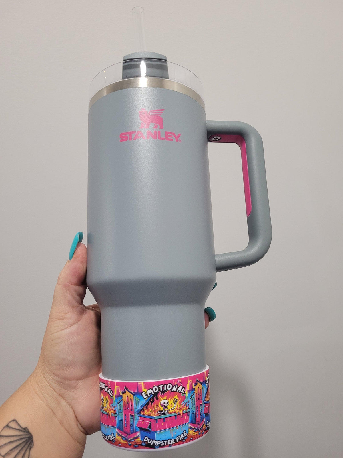 Emotional Dumpster fire silicone boot bumper for tumbler