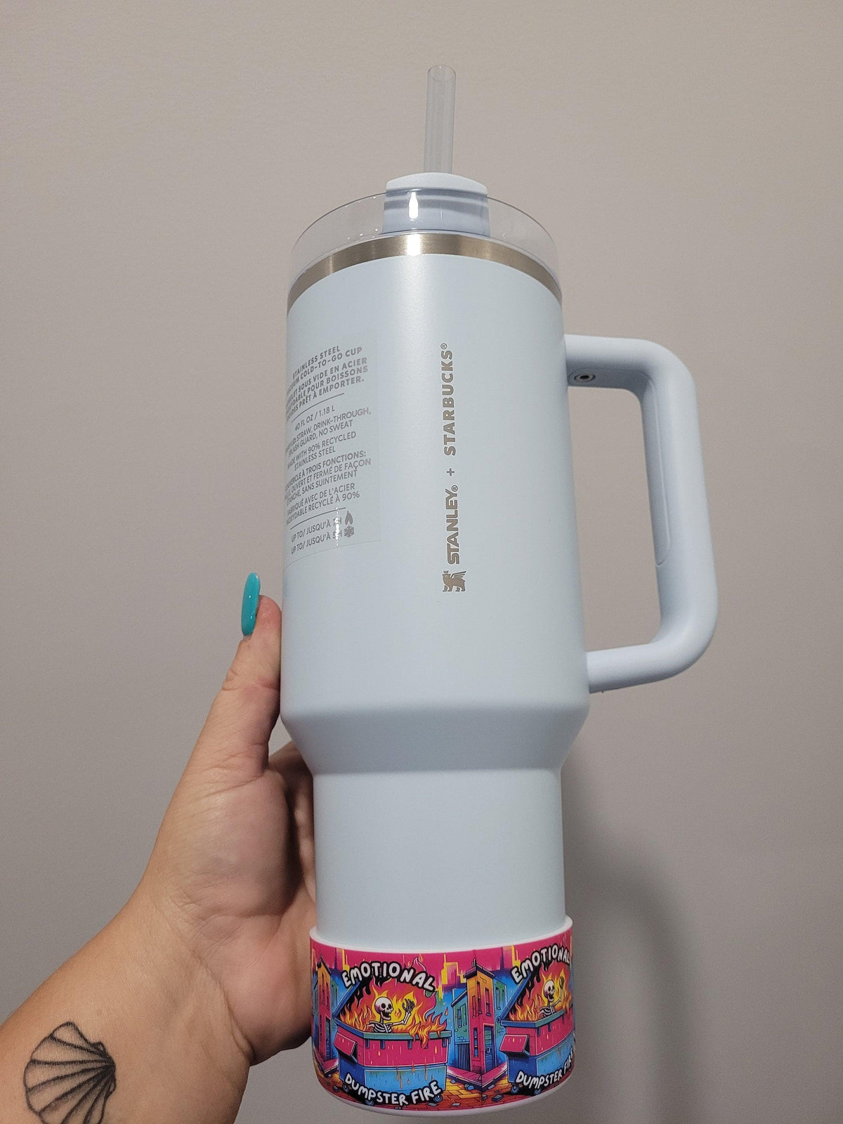 Emotional Dumpster fire silicone boot bumper for tumbler