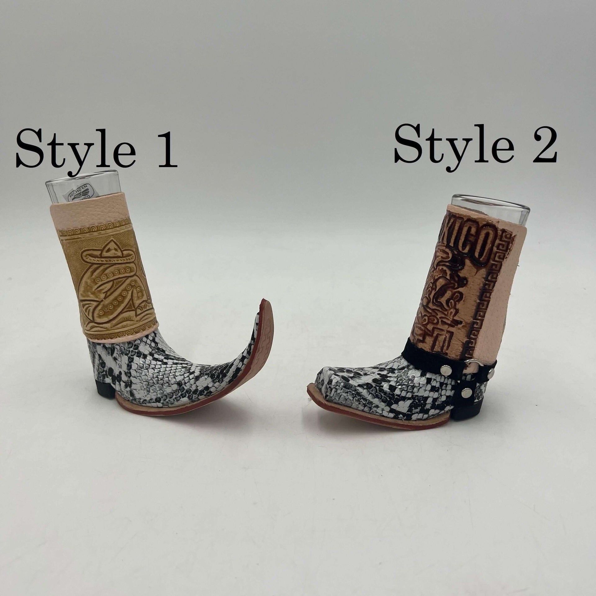 Cowboy Boot Shot Glass | Authentic Mexican Leather-Wrapped Glass