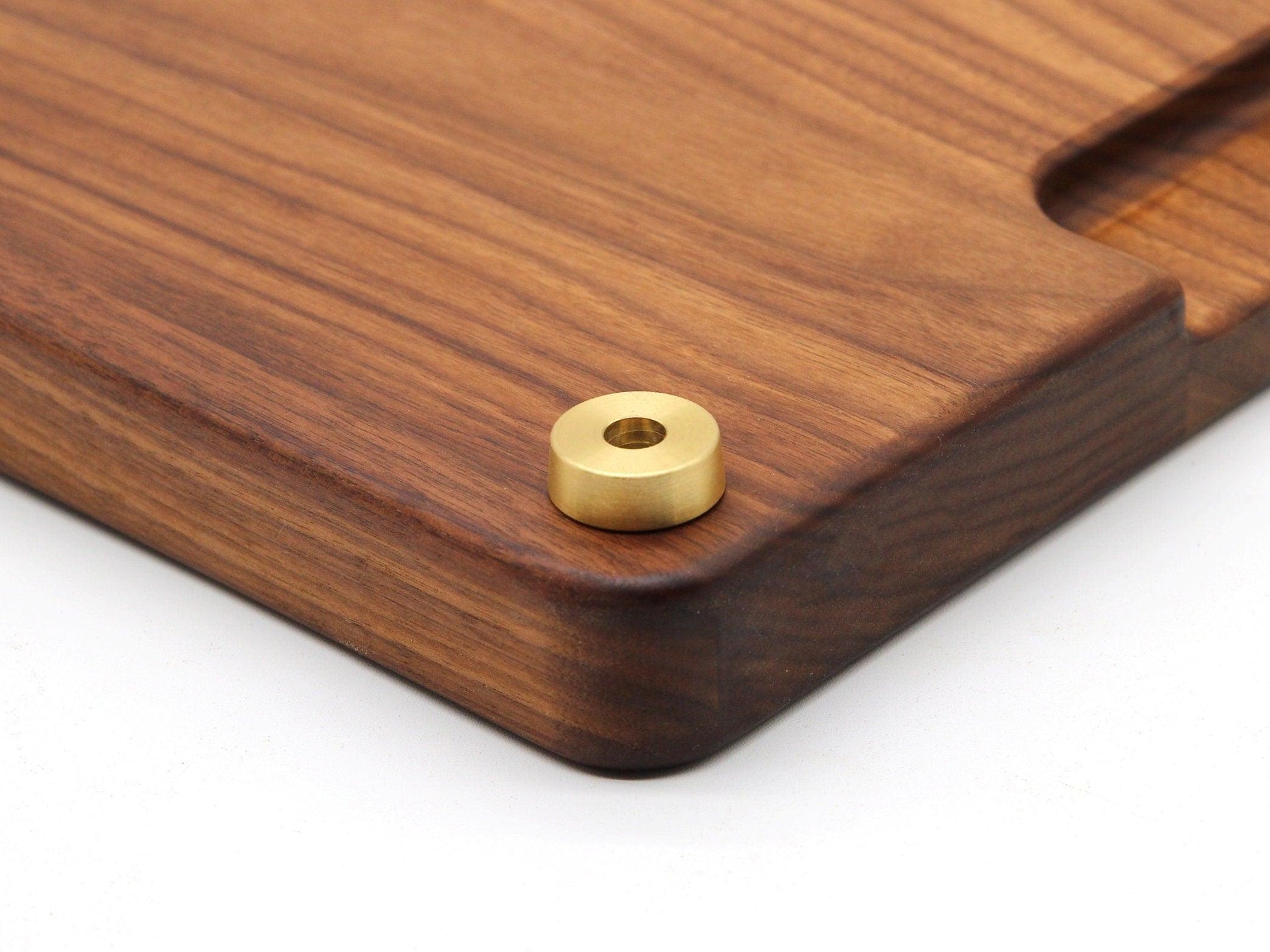 Premium Brass Cutting Board Feet - Set of 4, Includes Non-Slip Pads, and Phillips Screws. 1