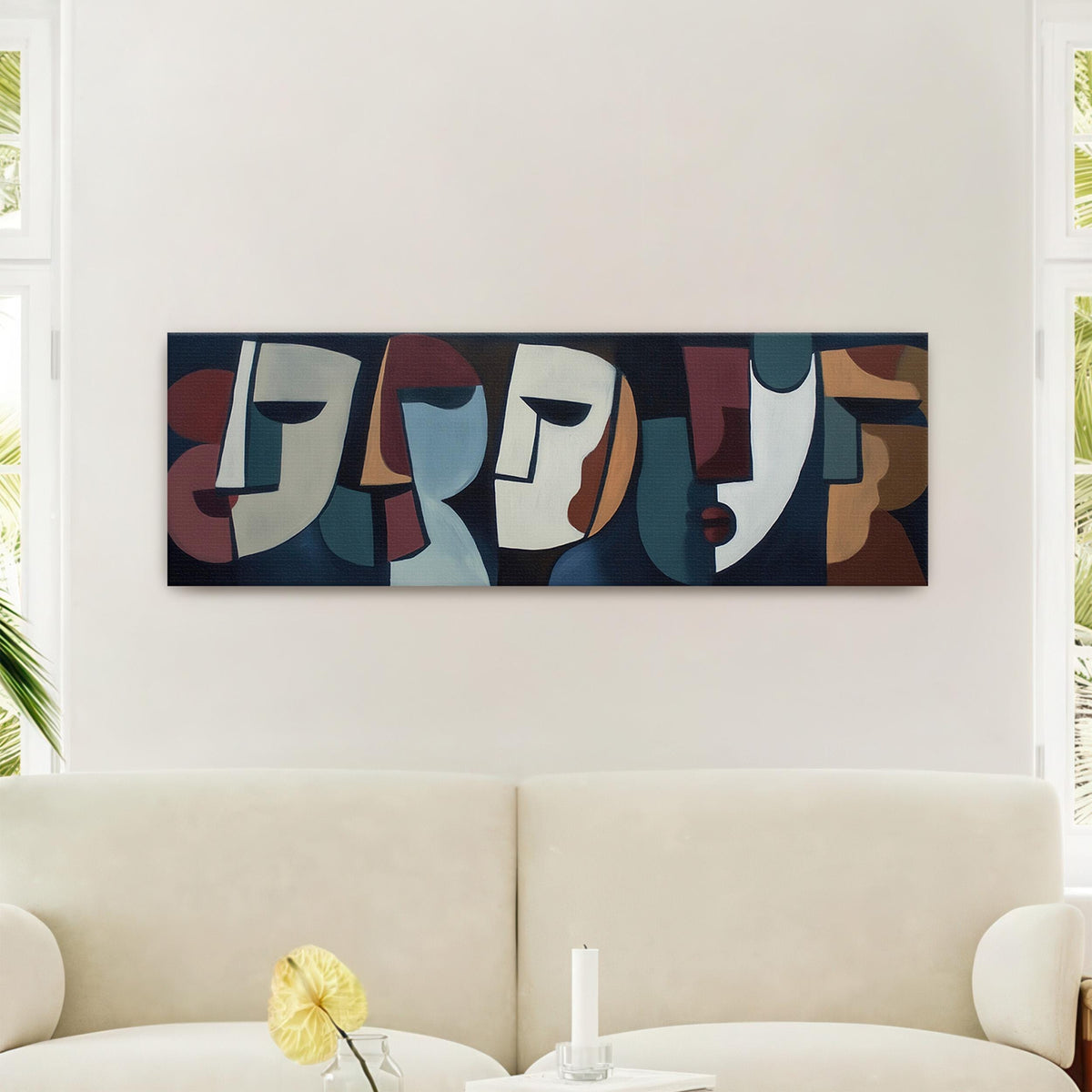 Abstract Cubist Canvas Wall Art