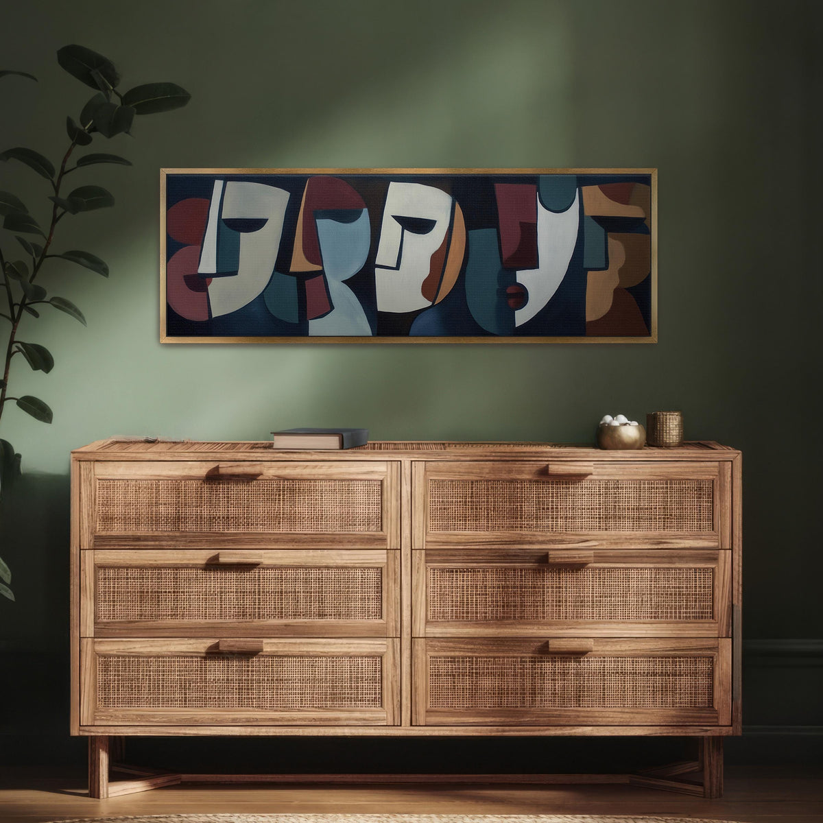 Abstract Cubist Canvas Wall Art
