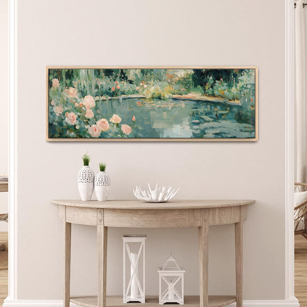 Abstract Garden Pond Canvas Art Print
