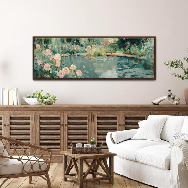 Abstract Garden Pond Canvas Art Print