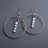 Pearl Hoops in Copper & Bronze - Boho | Handmade by Blackbird & Sage