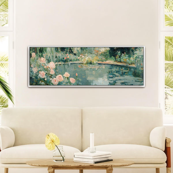 Abstract Garden Pond Canvas Art Print