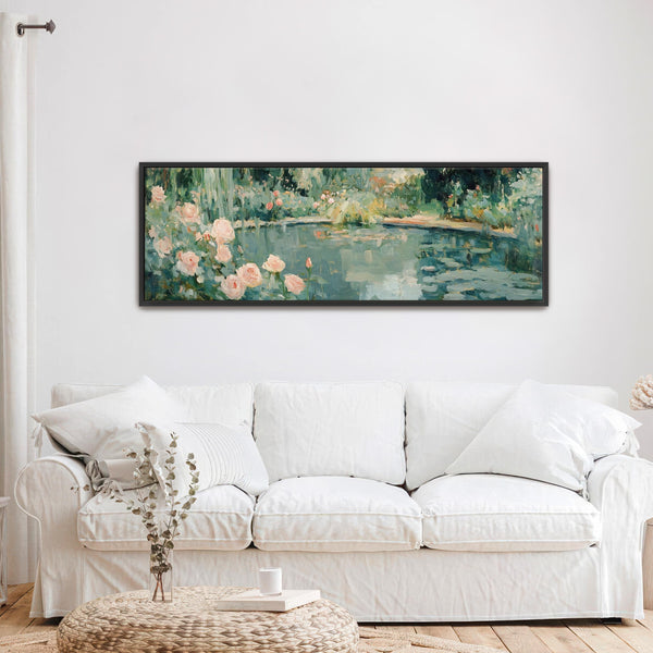 Abstract Garden Pond Canvas Art Print