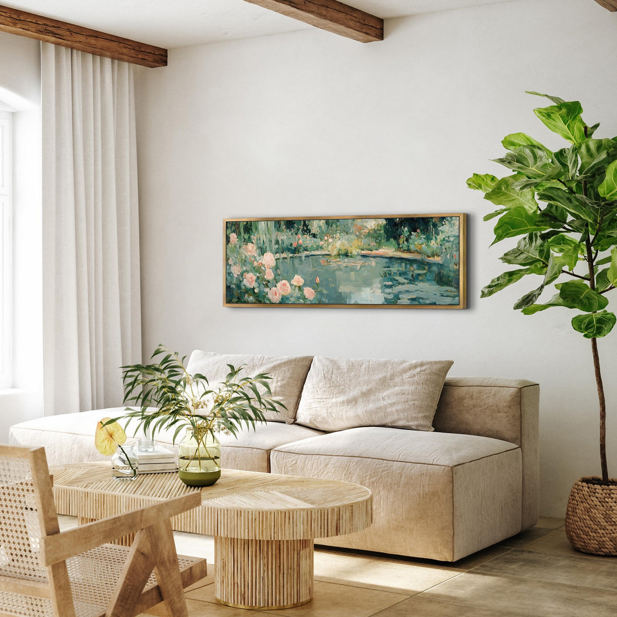 Abstract Garden Pond Canvas Art Print