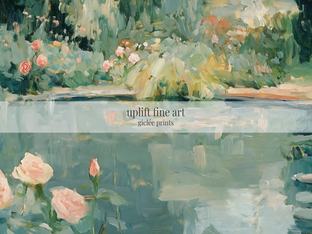 Abstract Garden Pond Canvas Art Print