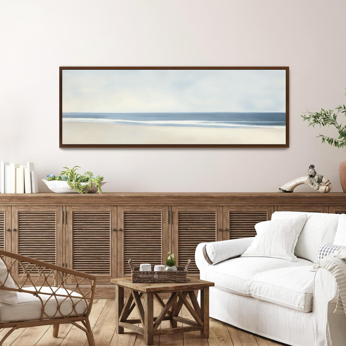 Neutral Ocean Canvas Art Print