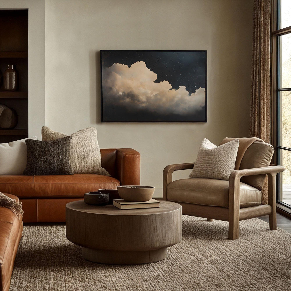 Vintage Starry Cloud Canvas Art Print