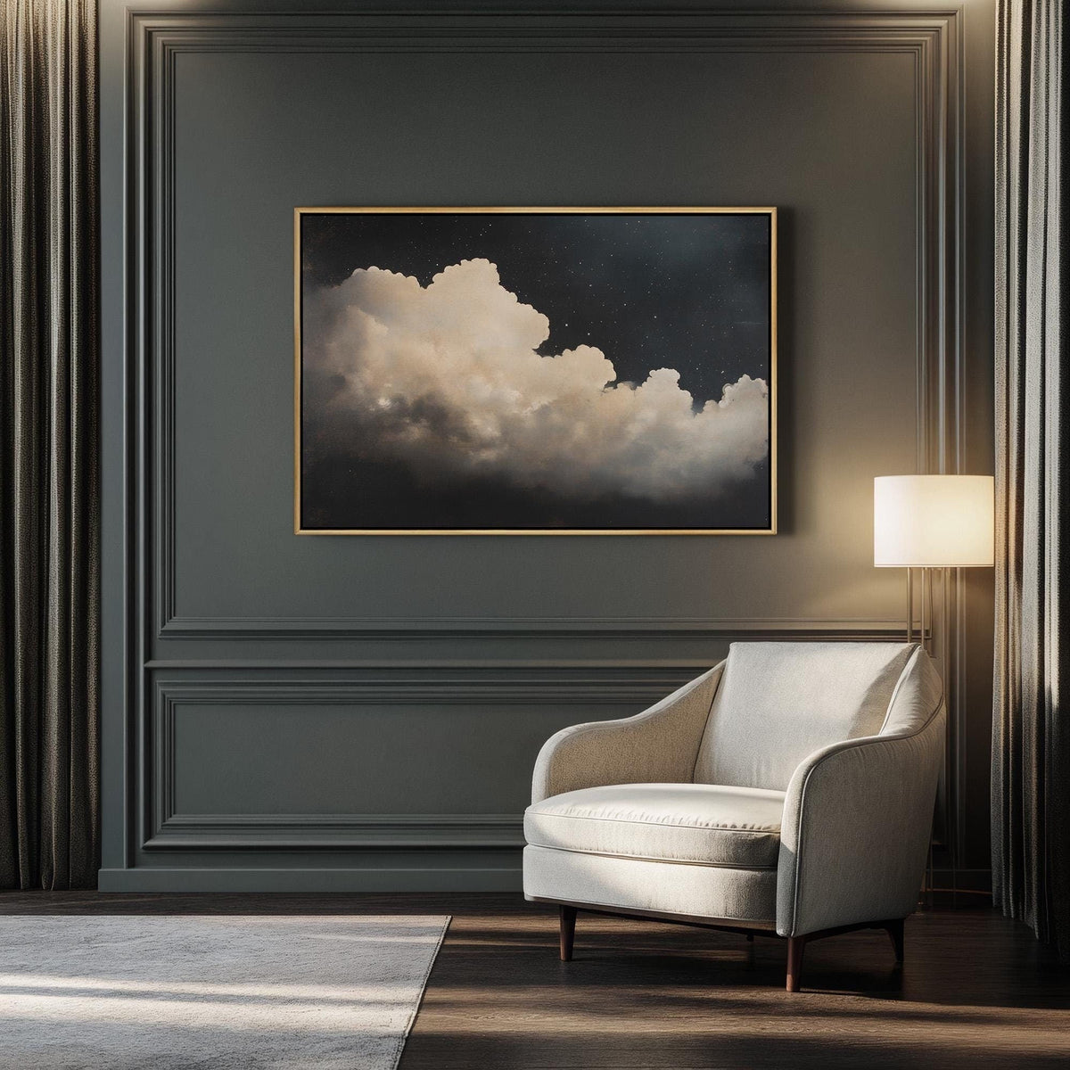 Vintage Starry Cloud Canvas Art Print
