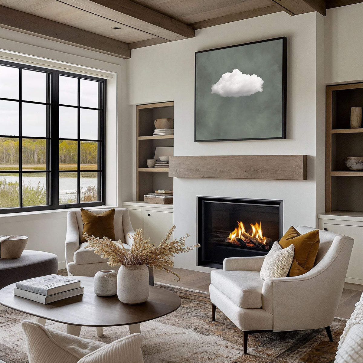 Sage Green Cloud Wall Art