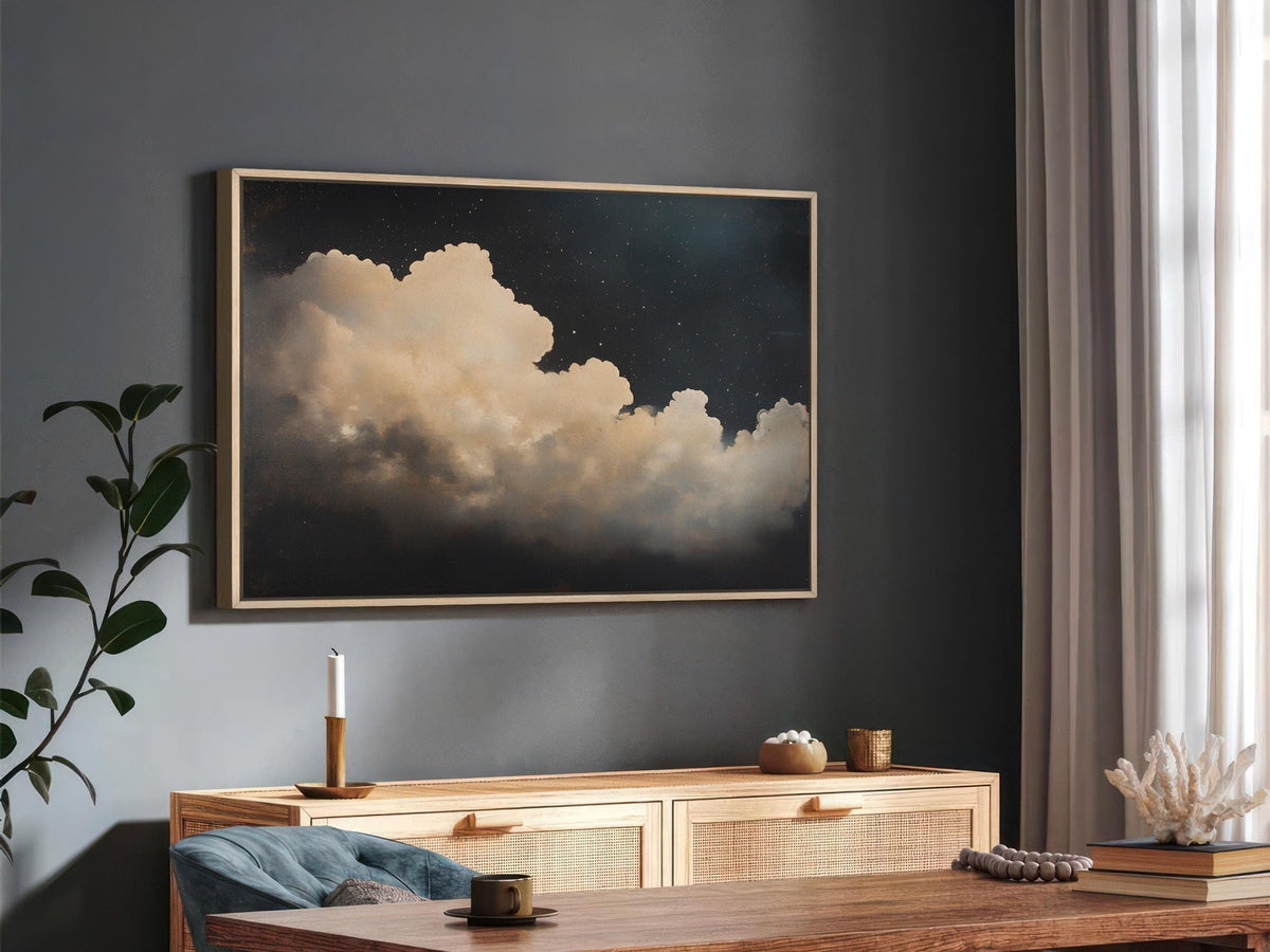 Vintage Starry Cloud Canvas Art Print