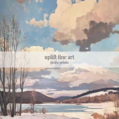 Winter Lake Canvas Wall Art Print - Vintage Canvas Art