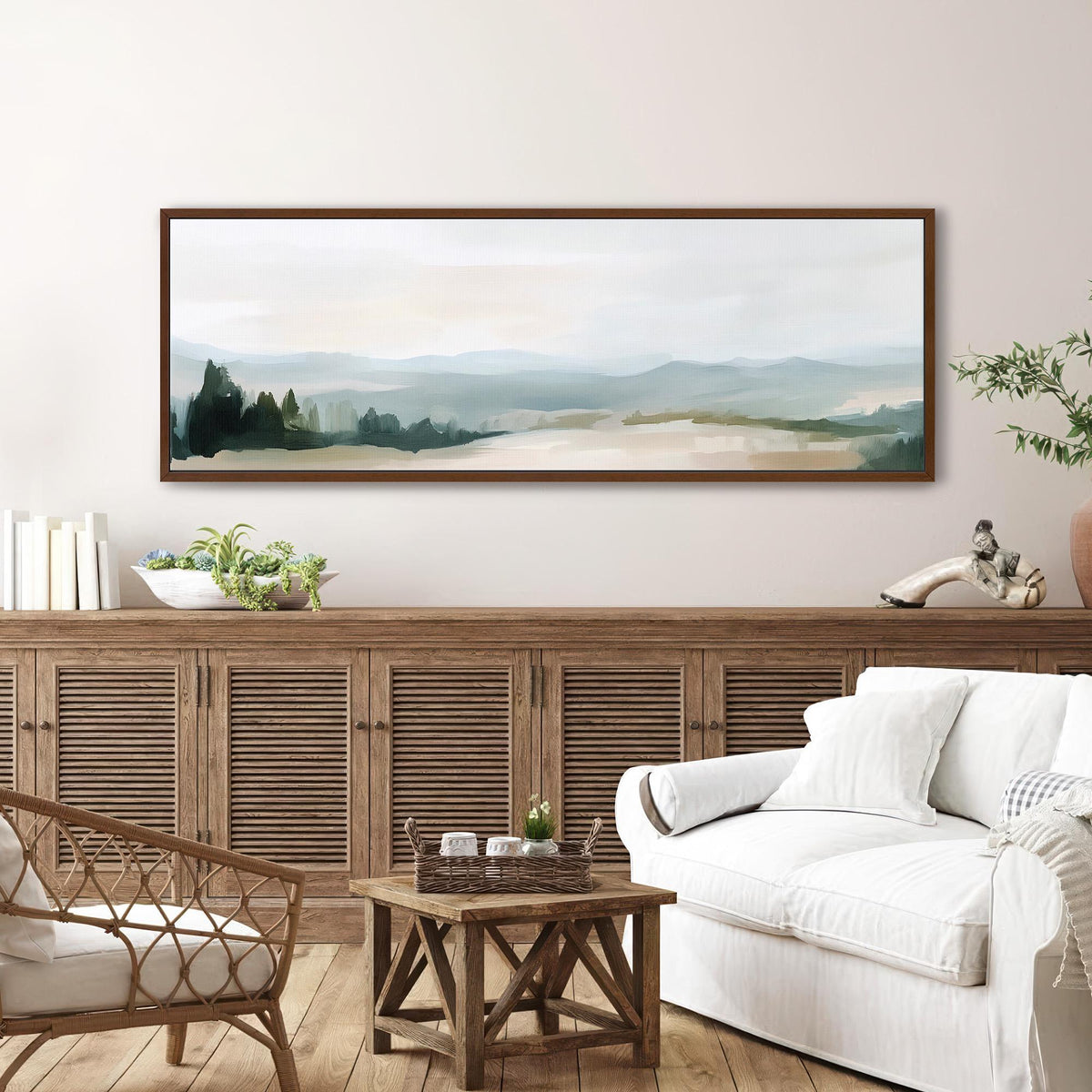 Misty Mountain Landscape Canvas Art