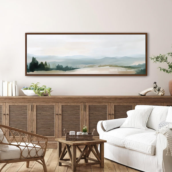 Misty Mountain Landscape Canvas Art