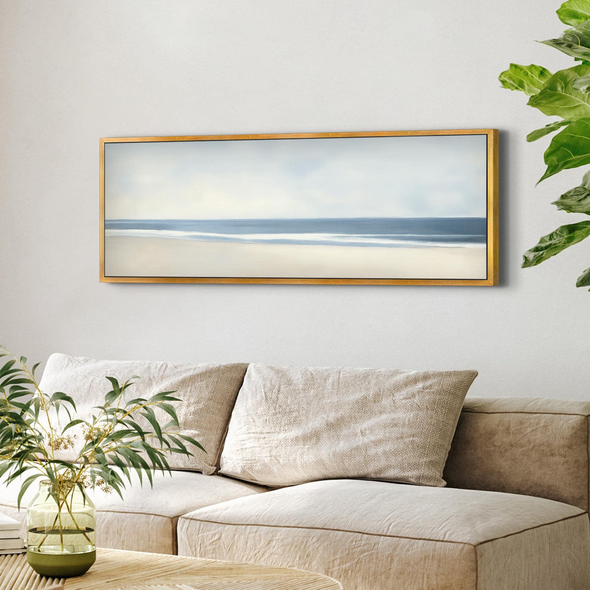 Neutral Ocean Canvas Art Print