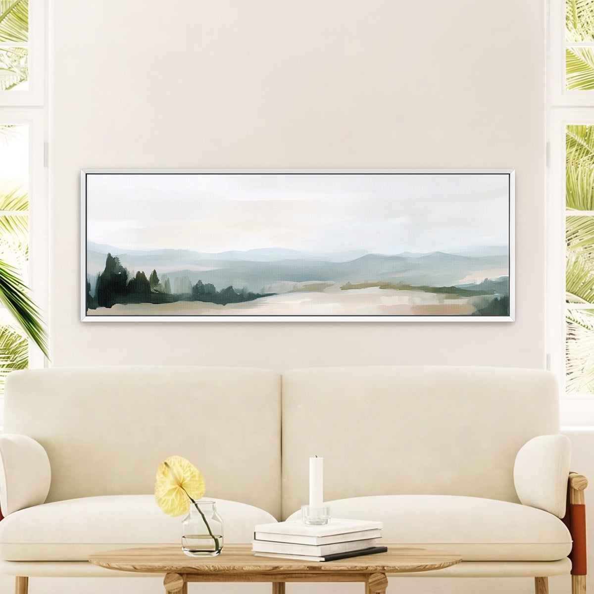 Misty Mountain Landscape Canvas Art