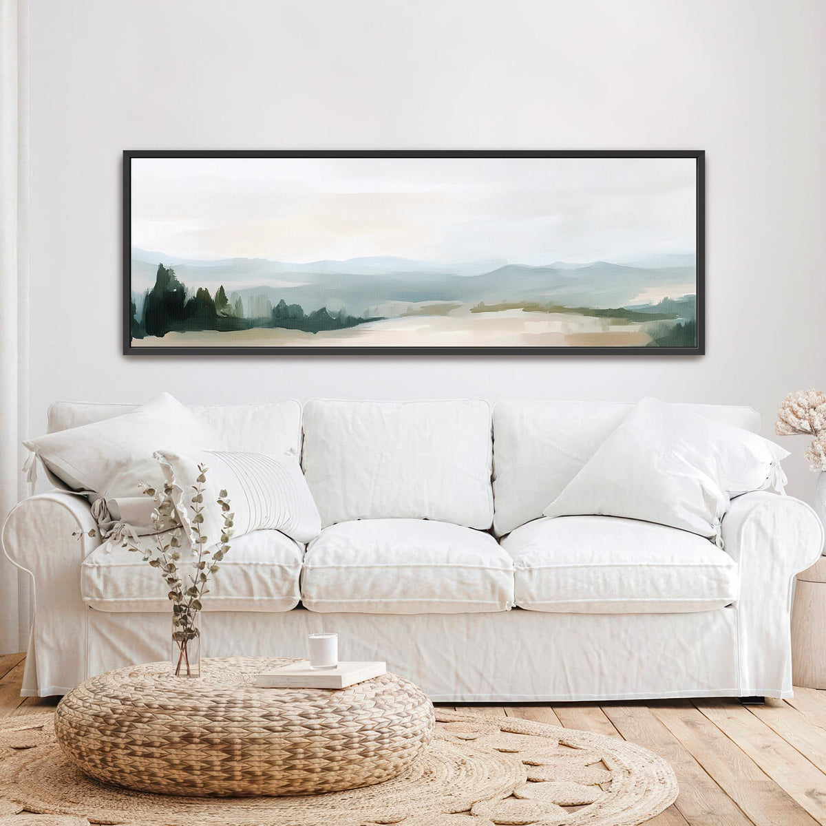 Misty Mountain Landscape Canvas Art