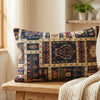 Handmade Persian Kilim Lumbar Pillow: Vintage Boho Decor (19x12