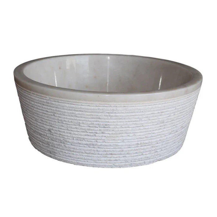 European Sugar Marble Tapered Bathroom Above Vanity Vessel Sink (D)16