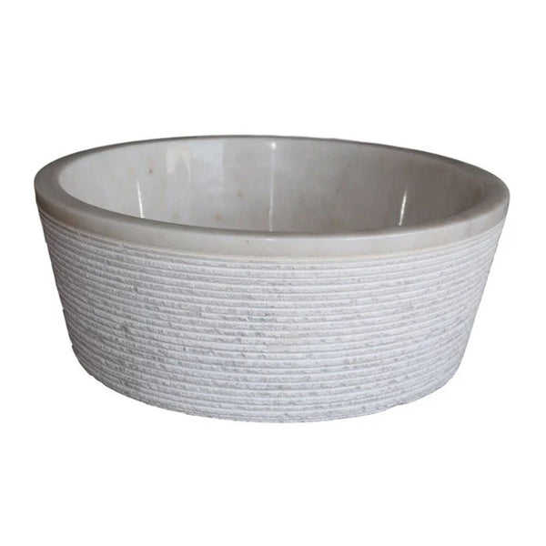 European Sugar Marble Tapered Bathroom Above Vanity Vessel Sink (D)16