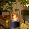 Portable Table Lantern Gas Flame Outdoor Indoor Modern Steel Glass Table Lamp